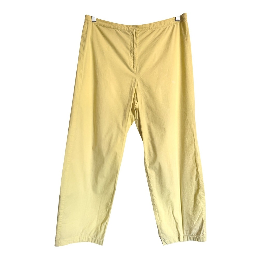 Spring Lightweight Eileen Fisher Lemon Yellow Pants‎ Size M Relaxed Fit FLAW